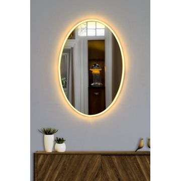 Oglindă decorativă cu LED Belrosa, Diverse culori, 40x60 cm - Galben