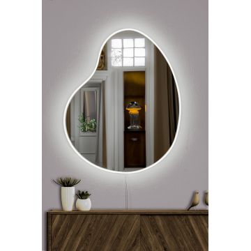 Oglindă decorativă cu LED Glenia, Diverse culori, 50x60 cm - Alb