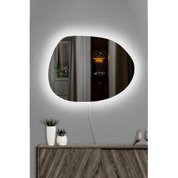 Oglindă decorativă cu LED Piago, Diverse culori, 60x46 cm - Alb