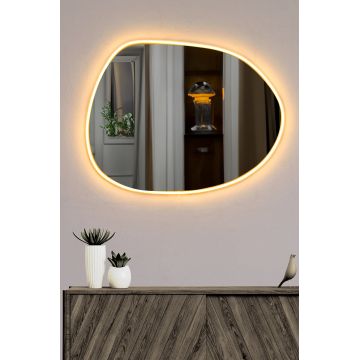 Oglindă decorativă cu LED Piago, Diverse culori, 60x46 cm - Galben