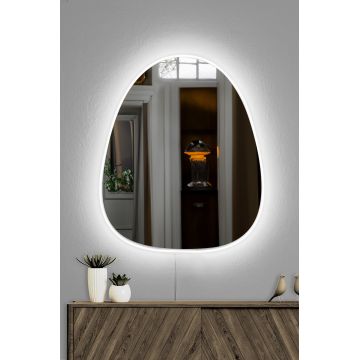 Oglindă decorativă cu LED Quippy, Diverse culori, 50x60 cm - Alb