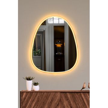 Oglindă decorativă cu LED Quippy, Diverse culori, 50x60 cm - Galben