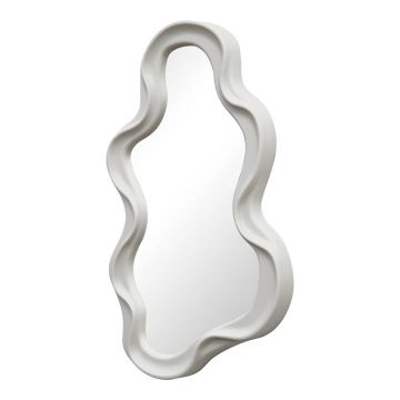 Oglinda decorativa Liquid cu rama, alba, 26x39 cm - Alb