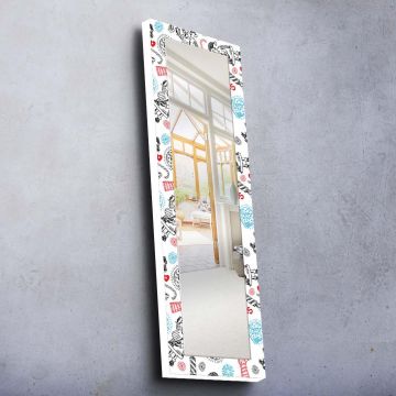 Oglinda Decorativa Yanayna, 40x120x0.4 cm - Alb