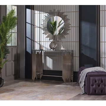 Oglinda decorativa Zen Mirror, Crom, 90 x 90 x 2 cm - Multicolor