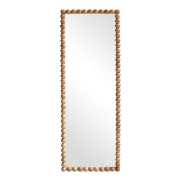 Oglinda din lemn cu finisaj Ledalo, Lemn, Natural - Negru, 45x130 cm - Natur