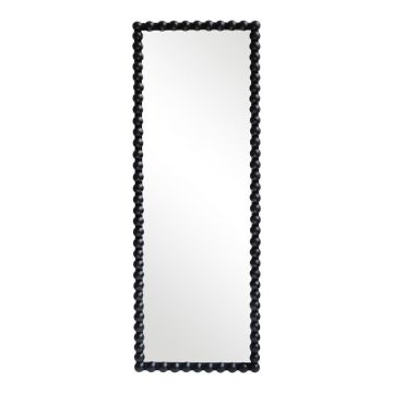 Oglinda din lemn cu finisaj Ledalo, Lemn, Natural - Negru, 45x130 cm - Negru