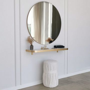 Oglindă Gold 90, Aur, 2x90x90 cm - Auriu