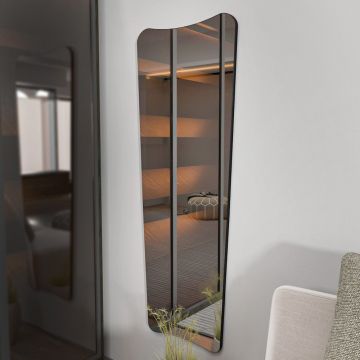 Oglindă mare Vitros, Transparent - Negru, 55x2x150 cm - Transparent - Negru