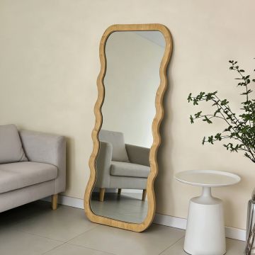 Zerbon mdf oglindă, Natural, 60x155 cm - Natural