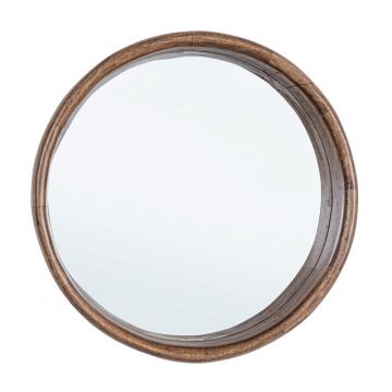Oglinda decorativa Sherman, Bizzotto, Ø55 cm, lemn de mango/sticla