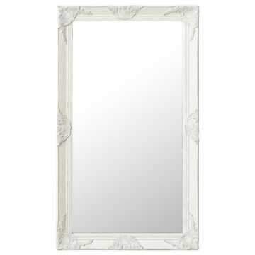 vidaXL Oglindă de perete în stil baroc, alb, 60 x 100 cm