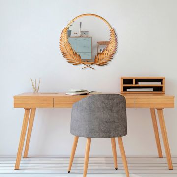 Oglinda decorativa, Palm Mirror L, Dimensiune: 57 x 59 cm, Bronz