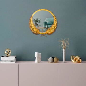 Oglinda decorativa, Palm Mirror S, Metal, Dimensiune: 35 x 34 cm, Auriu Oglinda decorativa, Palm Mirror S, Metal, Dimensiune: 35 x 34 cm, Auriu