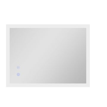 Kleankin Oglinda LED, Oglinda de Machiaj de Perete cu 3 Lumini, 800x600mm, Tactilă, Anti-Ceță, Montare Orizontală/Verticală | Aosom Romania