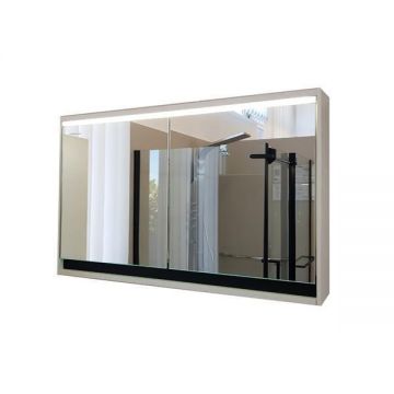 Oglinda cu dulap Kolpasan, Pandora, iluminare led, 110 cm, alb