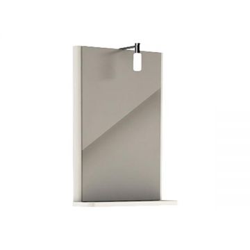 Oglinda cu sistem de iluminare, Kolo, Rekord, cu polita, 44 cm, alb