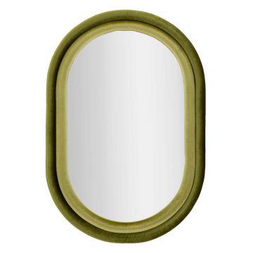 Oglinda decorativa Antony, Mauro Ferretti, 60x90 cm, MDF/rama acoperita cu catifea, verde