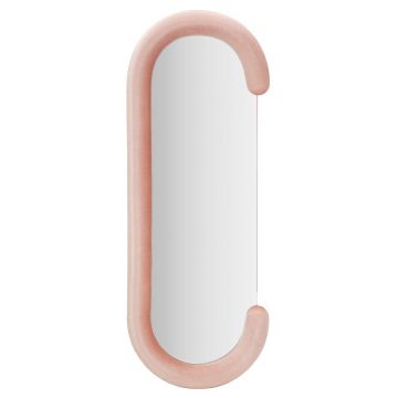 Oglinda decorativa Chantal, Mauro Ferretti, 60x160 cm, MDF/rama acoperita cu catifea, roz