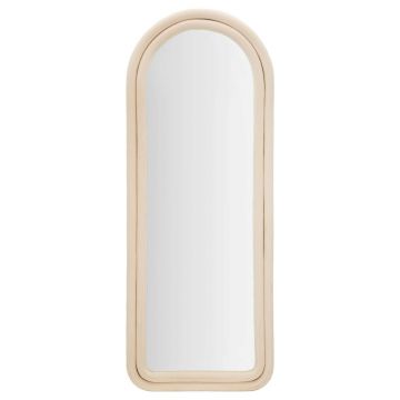 Oglinda decorativa Cloe, Mauro Ferretti, 60x160 cm, MDF/rama acoperita cu catifea, crem