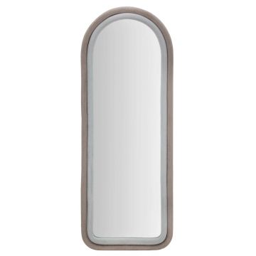 Oglinda decorativa Cloe, Mauro Ferretti, 60x160 cm, MDF/rama acoperita cu catifea, gri