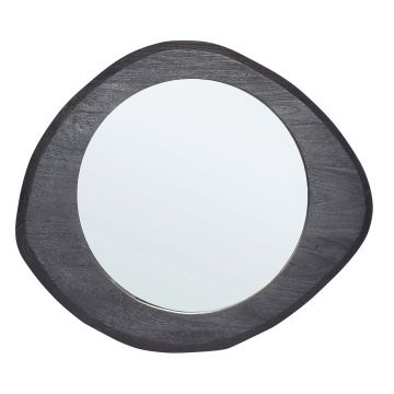 Oglinda decorativa Erin, Bizzotto, 70 x 60 cm, lemn de mango, negru