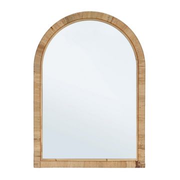 Oglinda decorativa Hakima Arch, Bizzotto, 50 x 70 cm, ratan/MDF, natural