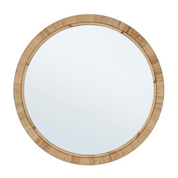 Oglinda decorativa Hakima Round, Bizzotto, Ø60 x 2 cm, ratan/MDF, natural