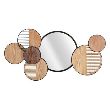 Oglinda decorativa Woody, Mauro Ferretti, 123.2 x 63.5 cm, fier/MDF, multicolor