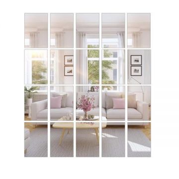 Set 36 Oglinzi Acrilice Autoadezive Model Dreptunghi 10 x 15 cm G Glixicom®
