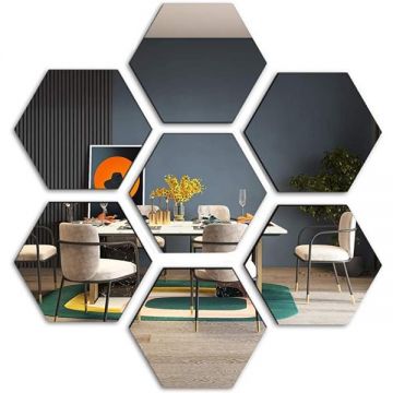 Set 6 Bucati Oglinda Hexagonala Acrilica 12,5 x11x 6,5 cm Diametru 15 cm G Glixicom® Set 6 Bucati Oglinda Hexagonala Acrilica 12,5 x11x 6,5 cm Diametru 15 cm G Glixicom®
