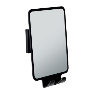 Oglindă cosmetică cu cuier 14x19.5 cm Quadro Black – Wenko