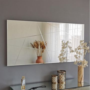 Oglinda decorativa Logon, Argint, Argintiu, 130x62 cm