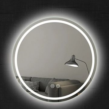 Oglinda Fluminia, Ando R90, 90 cm, rotunda, iluminare LED