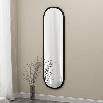 Oglindă Magnum - Black, Negru, 120x40 cm