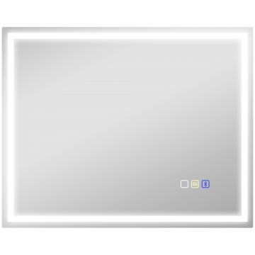HOMCOM Oglindă Baie Bluetooth LED Antiabur Tactil | Aosom Romania
