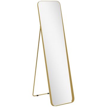 HOMCOM Oglindă Rotundă Auriu 40x160cm | Aosom Romania