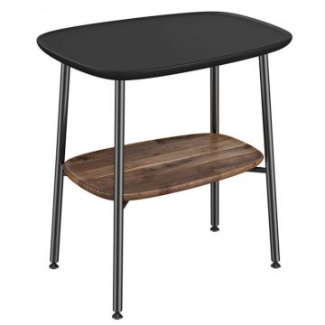 mic table, 55cm, cu negru mat, dark oak   64066