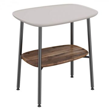 mic table, 55cm, cu taupe mat, dark oak   64067