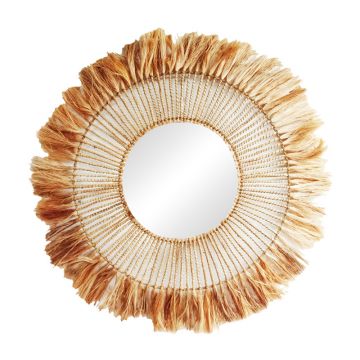 Oglinda abaca Namiere Inart in culoare Naturala D100x4cm