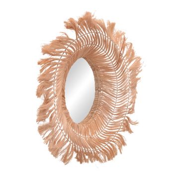 Oglinda abaca Tolle Inart in culoare Naturala 65x85x17cm