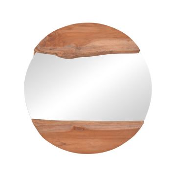 Oglinda Alkmen pakoworld lemn de tec in nuanta Naturala D60x4cm