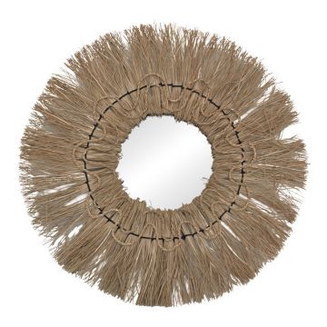 Oglinda Apler Inart mendong in nuanta Naturala D60x6cm