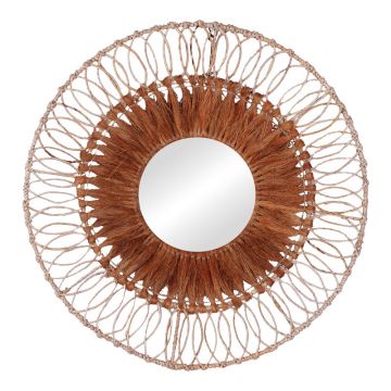 Oglinda Cermine Boho, Natural, 80x80x12 cm