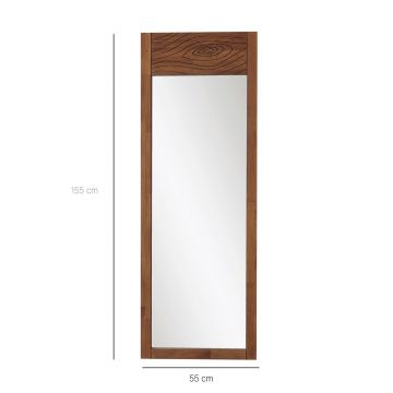 Oglinda Cheval, Neostill, Forest, 55x155x2 cm, Lemn masiv, Castan