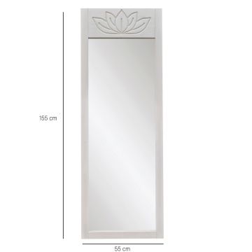 Oglinda Cheval, Neostill, Lotus, 55x155x2 cm, Lemn masiv, Alb