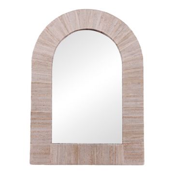 Oglinda de perete (lemn de bananier) Koin Boho, Natural, 78x78 cm