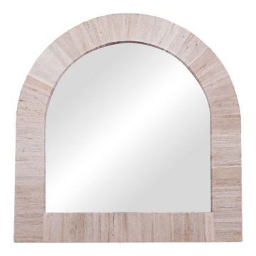 Oglinda de perete (lemn de bananier) Koin Boho, Natural, 80x80 cm