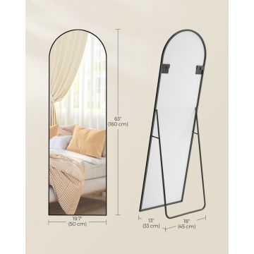 Oglinda de podea Negru Songmics 160x50x1.3 cm