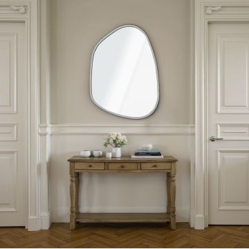 Oglinda decorativa, Lumisfera, Asymmetric Design 30 x 42, Argintiu
